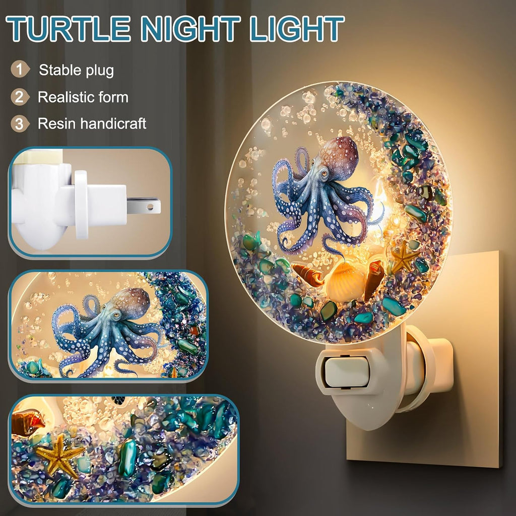 Hortsun Plug in Seashell Night Light Ocean Sea Animal Decorative Night Light Plug in Beach Lamps Vintage Ocean Lamps for Adult for Home…