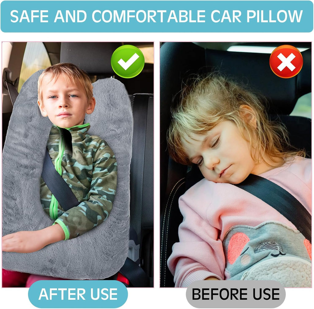 home Barydat 2 Pcs Car Travel Pillow for the Back Seat 28 x 18 in Sleeping Reading Pillows for Long Distance Travel Car Cushion for Kids Ad…