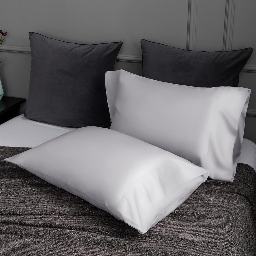 TELUS Pillow Cases Queen Size 2 Pack, Bamboo Rayon & Lyocell Pillowcase with Envelope Closure, Cooling Breathable Pillow Cover for Hot…