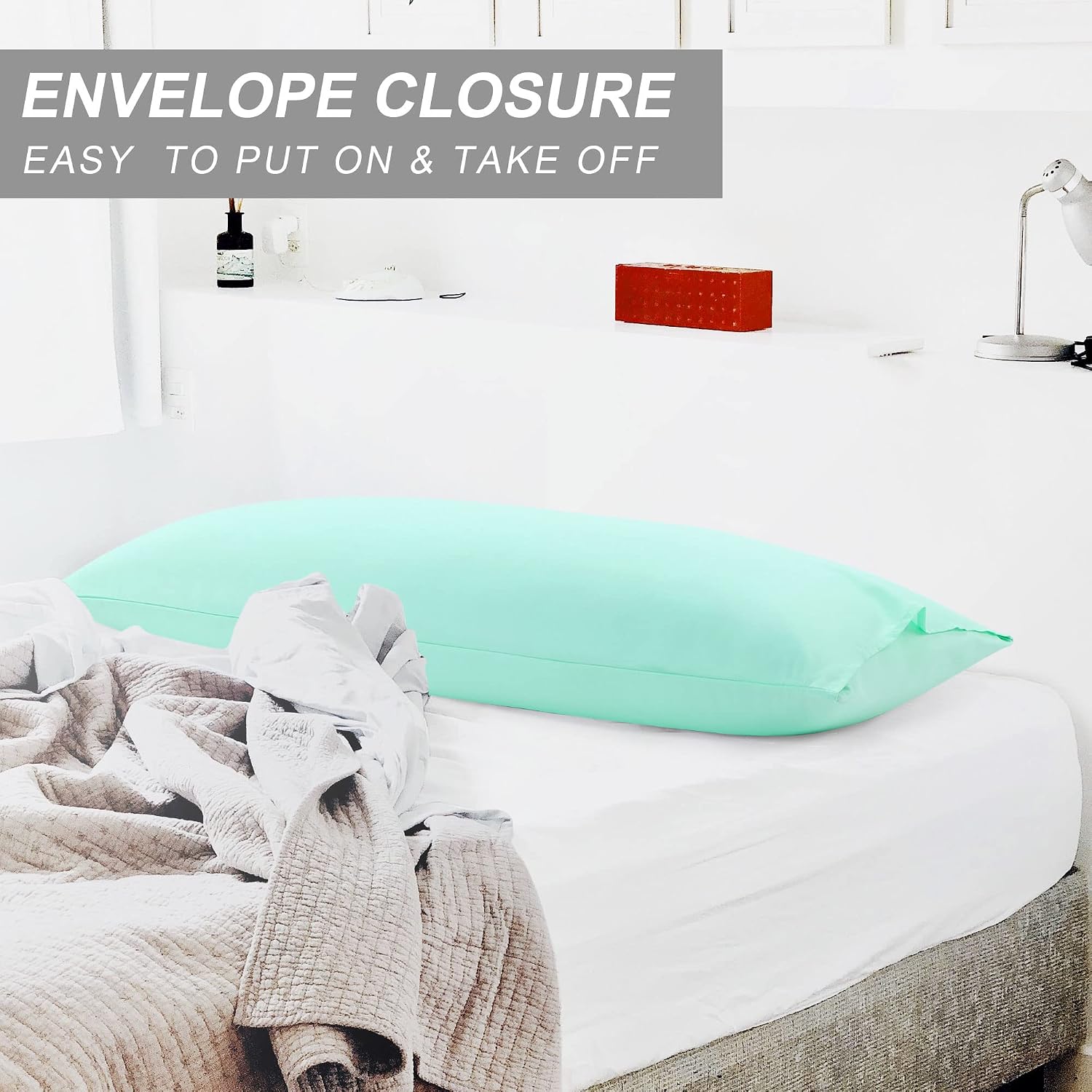 uxcell 100% Microfiber Body Pillow Cover | 1800 Thread Count Pillowcase | Soft Pillow Case with Envelope Closure | 90 GSM Ployester | No Wr…