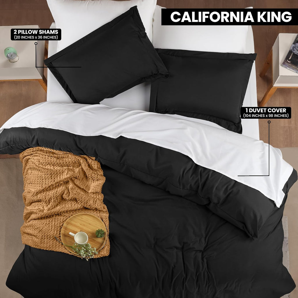 Utopia Bedding Duvet Cover California King Size - 3 Piece with Zipper Closure - 1 Comforter Cover 104X98 Inches & 2 Pillow Shams 20X36…