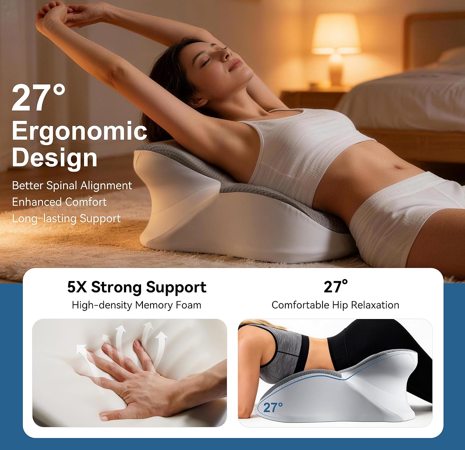FamiCare X-Large Memory Multi-Purpose Pillow - 9-in-1 Body Positioner for Reading, Gaming, Side Sleeping, Raising Hips, Ergonomic Comfort S…