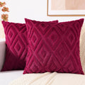 decorUhome Summer Couch Euro Sham Throw Pillow Covers 24x24 Set of 2, Decorative Soft Plush Faux Fur Wool Accent Pillow Covers for Modern F…
