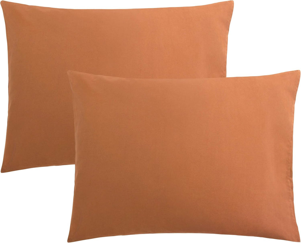FLXXIE Pillow Cases Standard Size, Soft Microfiber Pillow Covers with Envelope Closure, Wrinkle, Stain Resistant Pillowcases, 2 Piece…