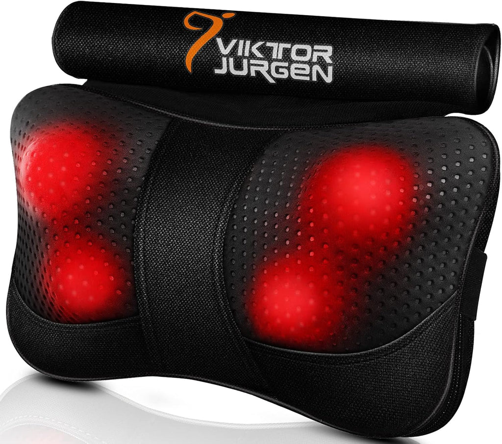 Viktorjurgen VIKTOR JURGEN Shiatsu Back Massager with Heat - Kneading Massage Pillow for Neck, Shoulder - Christmas Gift for Women, Men, Da…
