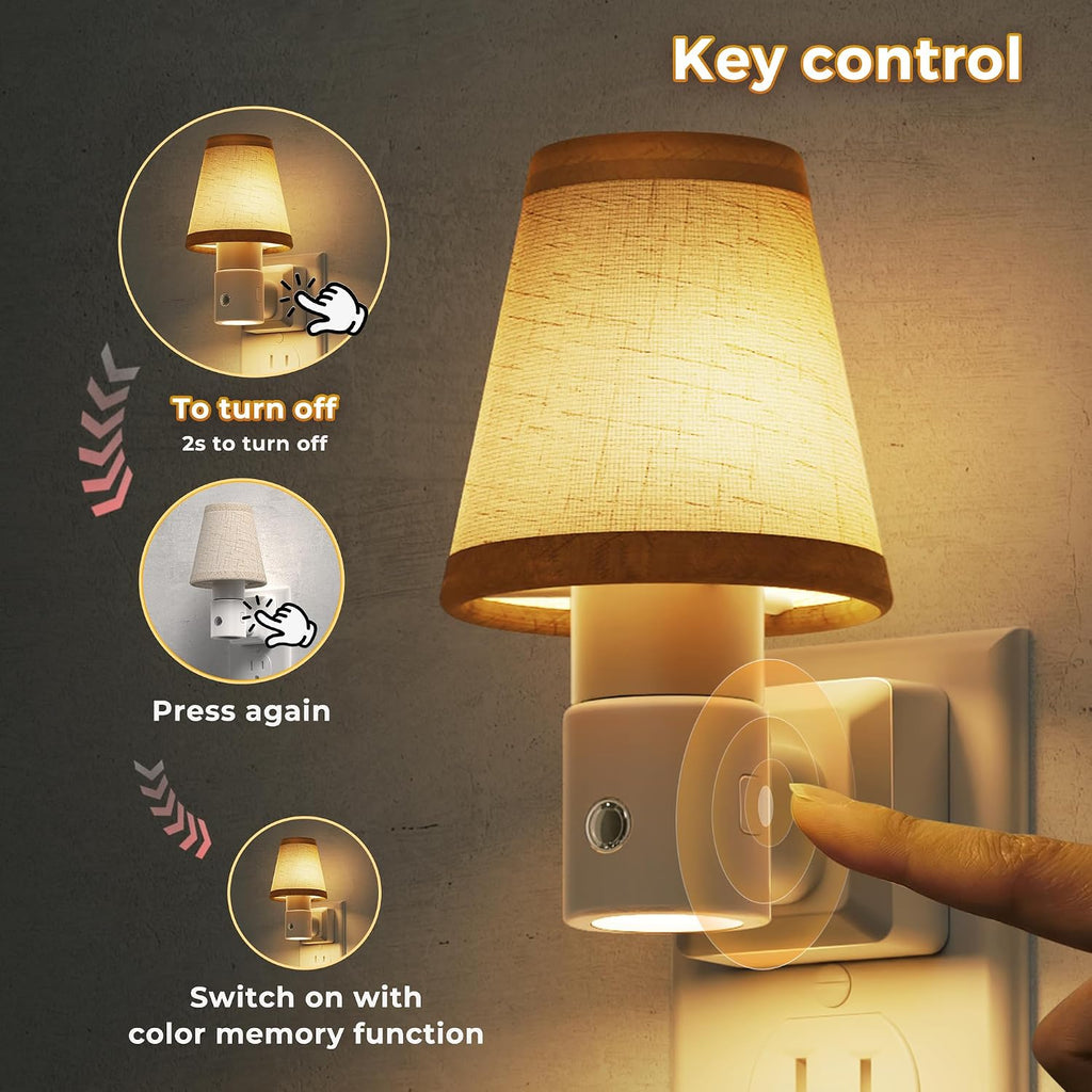 L LOHAS LED Night Lights Plug into Wall, Plug in Night Light Dimmable, Soft Warm Nightlight with Light Sensor, Rotatable Base, Vintage…