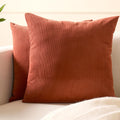 EncasaXO Encasa XO Corduroy Throw Pillows Covers 16"x16", Set of 2 Soft Textured Striped Boho Pillow Covers | Decorative and Cozy Cushion C…