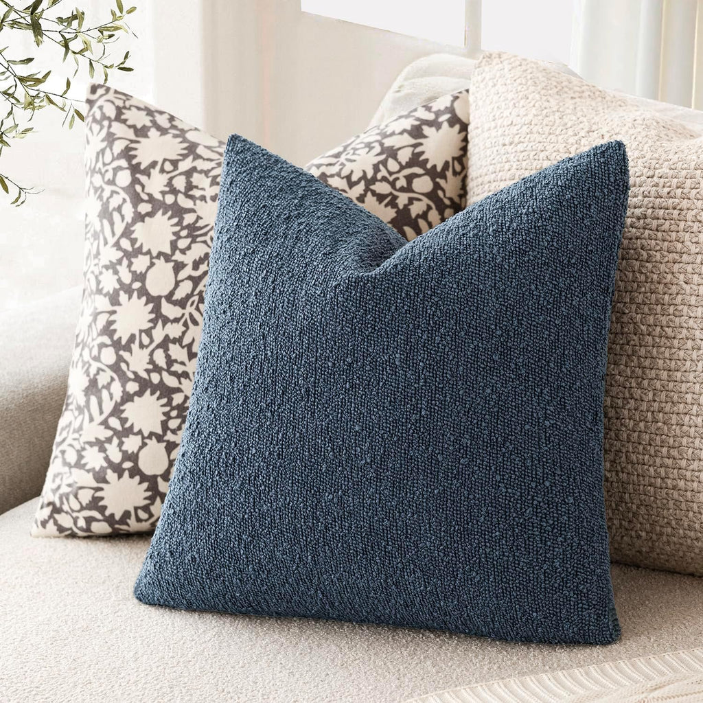 Foindtower Decorative Textured Boucle Throw Pillow Covers Accent Solid Pillow Cases Neutral Soft Cozy Couch Cushion Case for Chair Sofa…