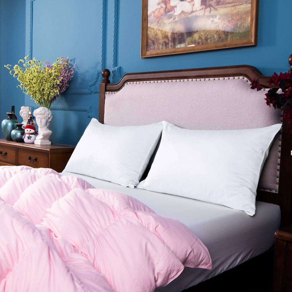 NTBAY Egyptian Cotton Queen Pillowcases - Set of 2, 500 Thread Count Cotton Pillowcases - Soft and Breathable Envelope Closure Pillow…