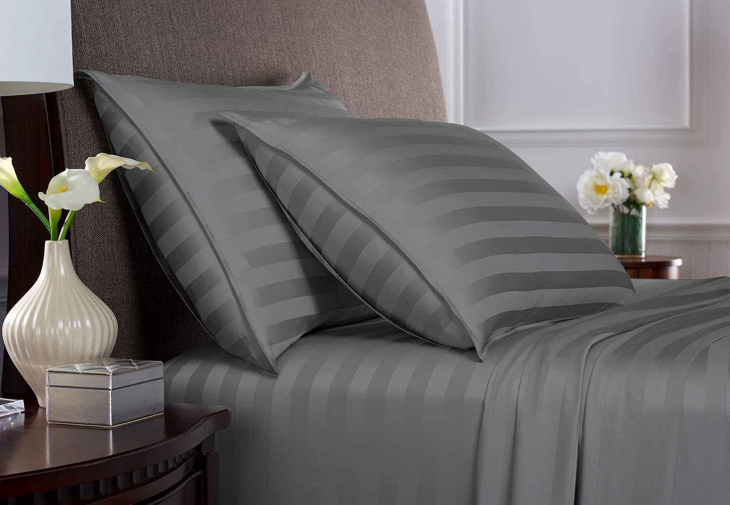 PureBamboo Pure Bamboo Queen Sheets, Genuine 100% Organic Viscose Derived from Bamboo Bed Sheet Set, Luxuriously Soft & Cooling, Double Sti…