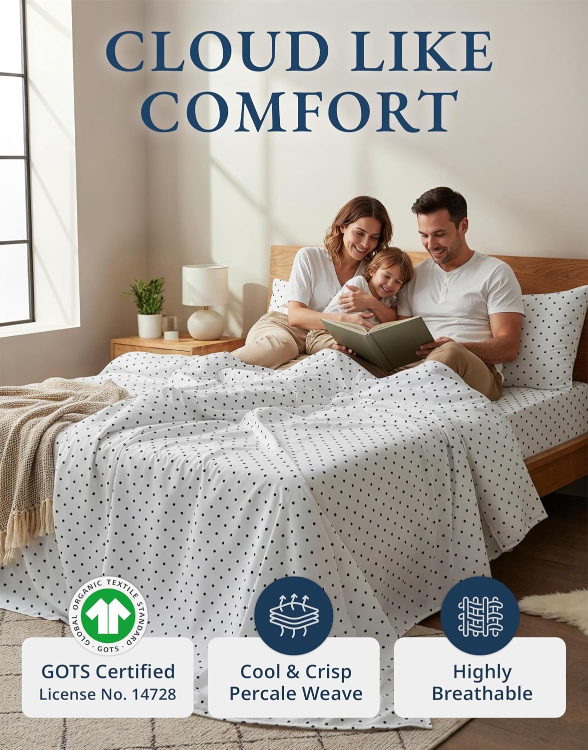 LaneLinen LANE LINEN 100% Organic Cotton Twin Sheets Set - 3 PC Bedding Sheets & Pillowcases - Breathable & Cooling Bed Sheets - Deep Pocke…