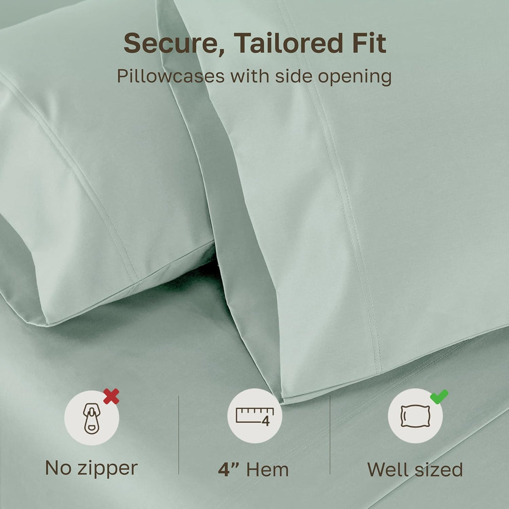 CaliforniaDesignDen California Design Den Heirloom Soft, Smooth & Thick Certified 800 Thread Count 100% Cotton Sateen, 2 Pillow Cases Stand…
