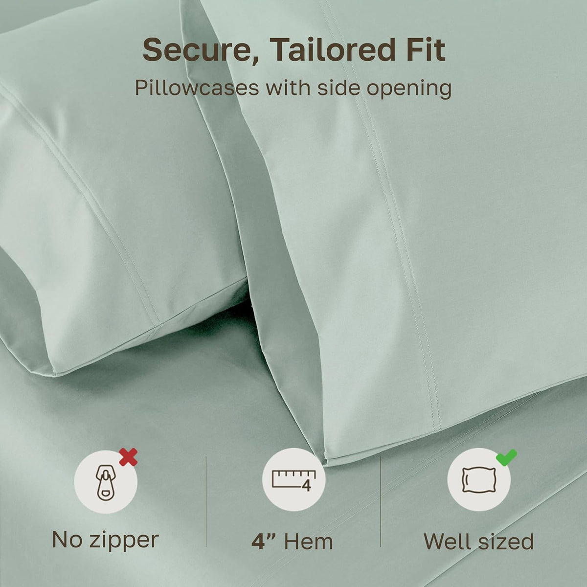 CaliforniaDesignDen California Design Den Heirloom Soft, Smooth & Thick Certified 800 Thread Count 100% Cotton Sateen, 2 Pillow Cases King…