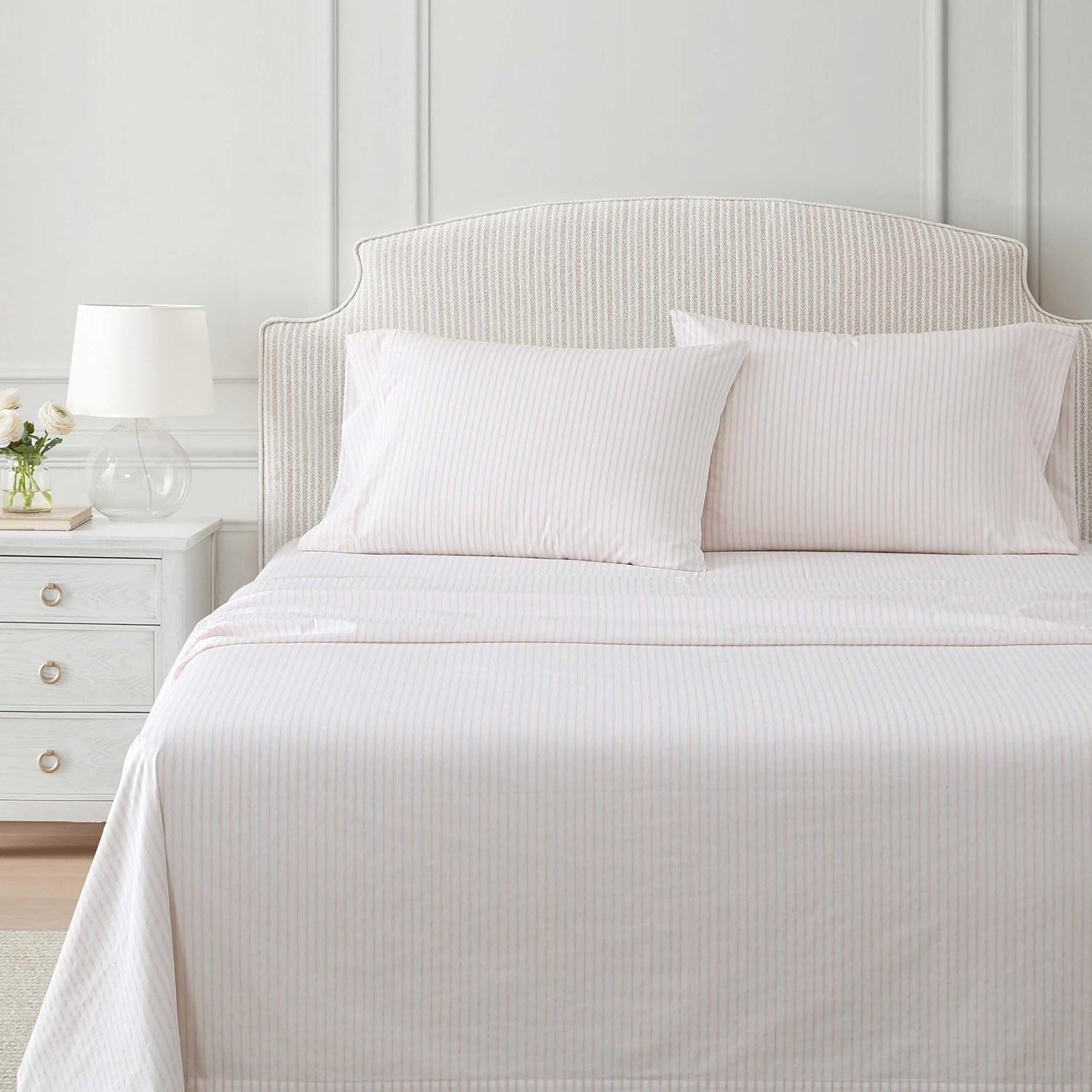 MarthaStewart Martha Stewart - King Size Sheets Set, Crisp & Tailored Cooling Sheets with a Smooth Cotton Percale Lightweight Feel - Bed Sh…
