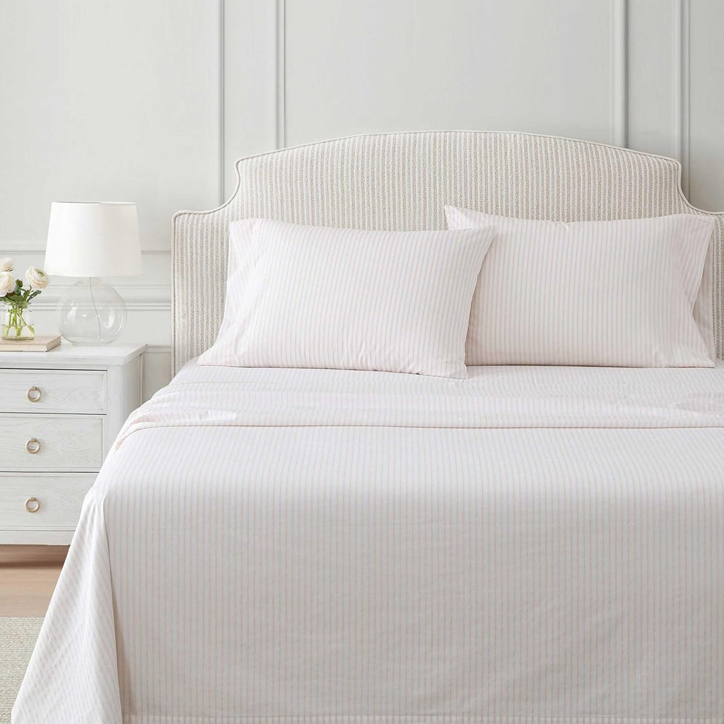 MarthaStewart Martha Stewart - Twin Size Sheets Set, Crisp & Tailored Cooling Sheets with a Smooth Cotton Percale Lightweight Feel - Bed Sh…