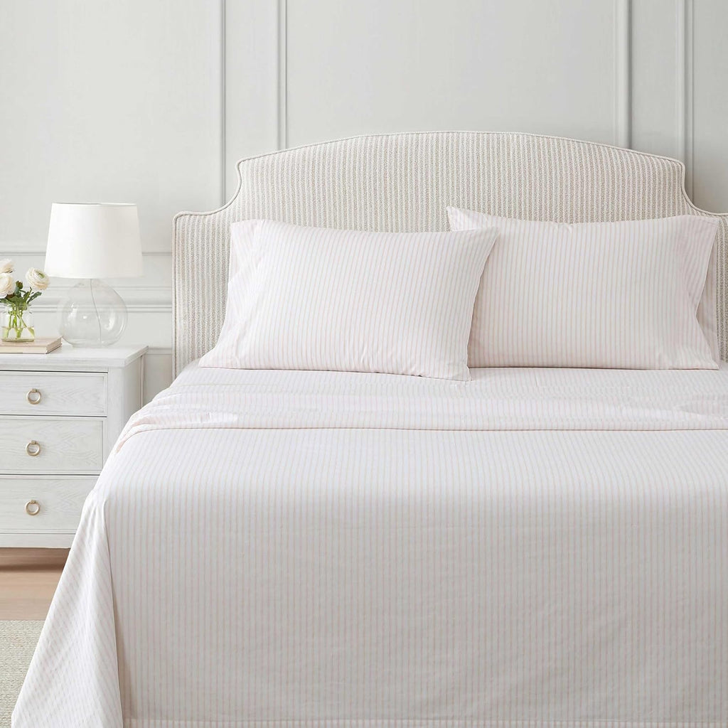 MarthaStewart Martha Stewart - Full Size Sheets Set, Crisp & Tailored Cooling Sheets with a Smooth Cotton Percale Lightweight Feel - Bed Sh…