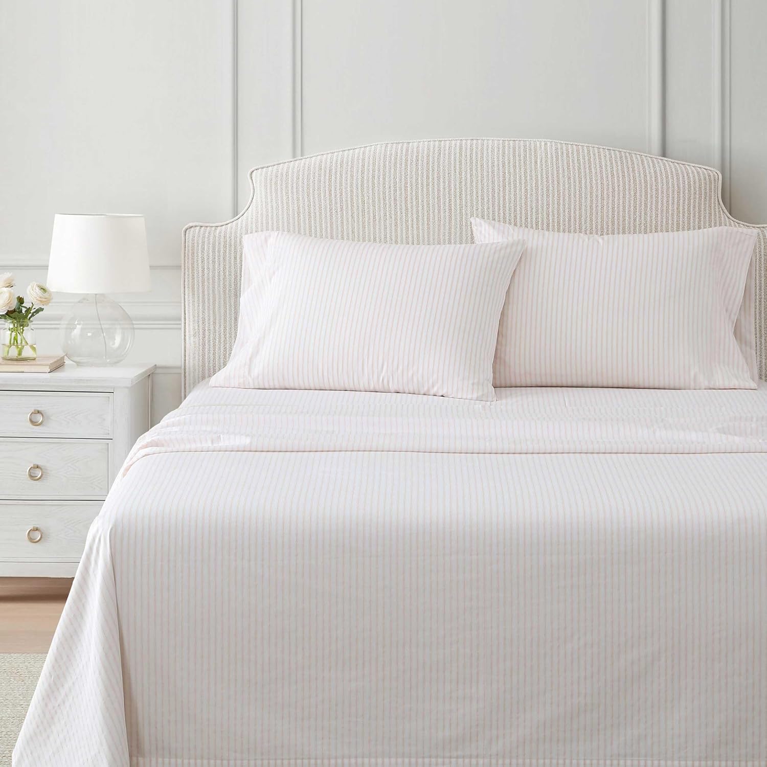 MarthaStewart Martha Stewart - Full Size Sheets Set, Crisp & Tailored Cooling Sheets with a Smooth Cotton Percale Lightweight Feel - Bed Sh…