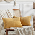 Fancy Homi 2 Packs Gold Yellow Lumbar Decorative Throw Pillow Covers 14x24 Inch for Couch Bed Sofa, Rustic Farmhouse Boho Spring Home…