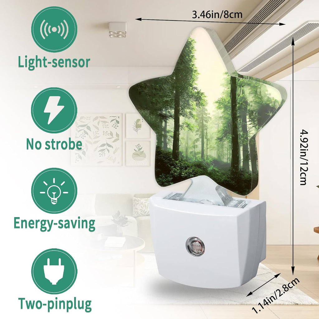 Misty Forest Star Night Light Plug in, Soft Glow Night Light for Kids Bedroom Nursery, Gentle Warm Light for Sleep, Compact Lamp for…