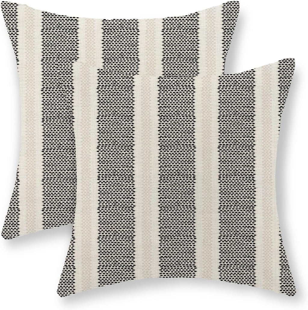 Black Polka Dot Pillow Covers 20x20 Inch Set of 2 Boho Striped Decorative Throw Pillow Covers Modern Abstract Geometry Decorations…