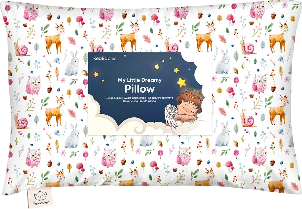 Toddler Pillow with Pillowcase - 13x18 My Little Dreamy Kids Travel Bed Pillows for Sleeping, Organic Cotton Small Pillowcase, Soft &…