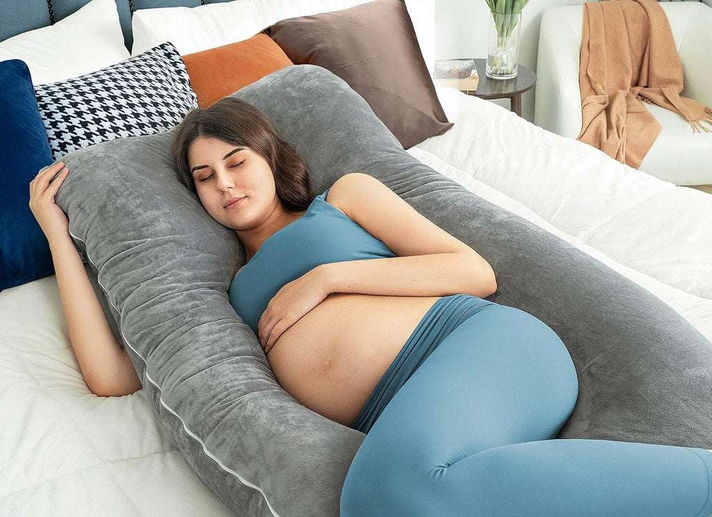 Queenrose QUEEN ROSE Pregnancy Pillows, U Shaped Full Body Pillow for Sleeping Support, 55 Inch Maternity Pillow for Pregnant Women with Re…