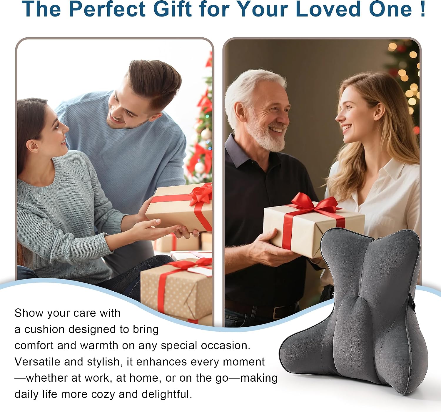 Lumbar Support Pillow (Pat. Pend) for Office Chair, Couch, Recliner & Car Seat, Ergonomic Back Support for Lower Back Comfort, with…