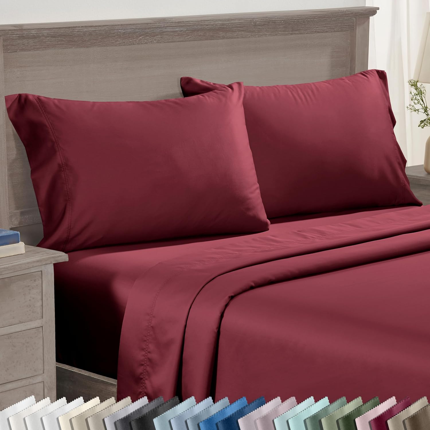 CaliforniaDesignDen California Design Den Pillowcases Queen/Standard Set of 2 - 600 Thread Count, Soft 100% Cotton Standard Pillowcase, Cri…