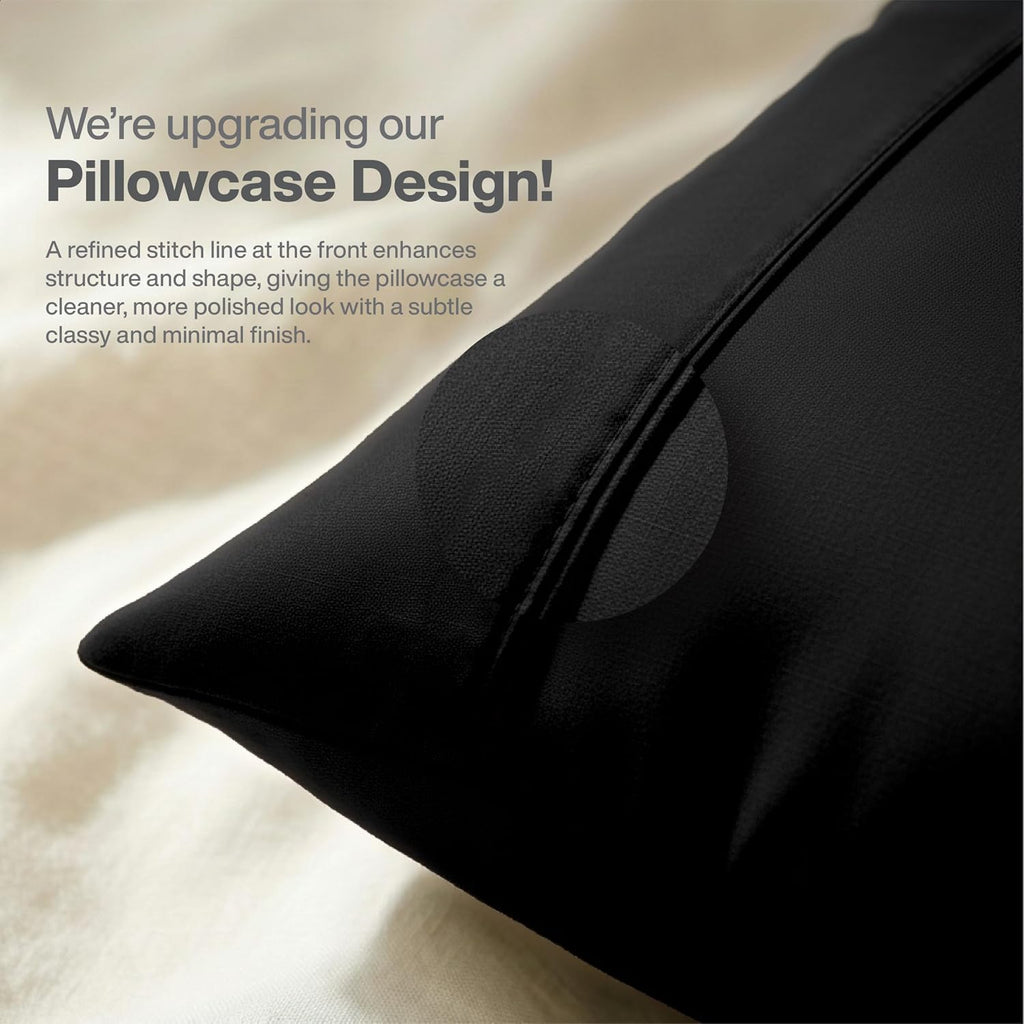 Queensbay Standard Pillow Cases Set of 2, Microfiber Cooling Pillowcases, Soft Breathable Envelope Closure Pillow Covers, Wrinkle Free Easy…
