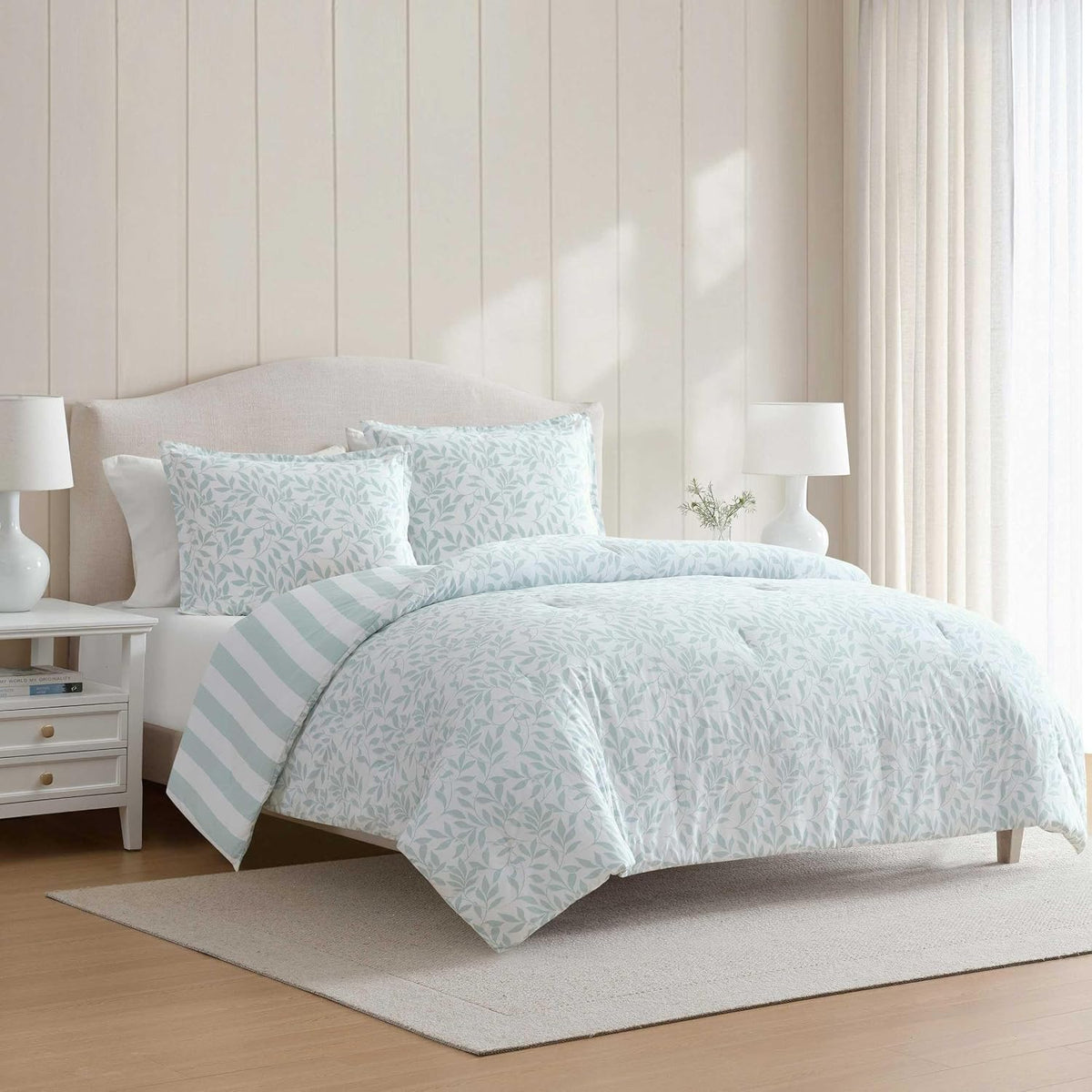 MarthaStewart Martha Stewart - King Duvet Cover Set, 100% Naturally Soft & Breathable Cotton Bedding, Lightweight for Year Round Comfort, 3…