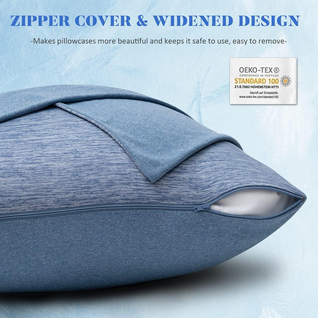 Choshome Cooling Pillow Cases Zipper Pillow Covers Q-Max > 0.45 Zippered Pillowcases for Hot Sleepers, Soft, Breathable, Skin-Friendly, 2 P…