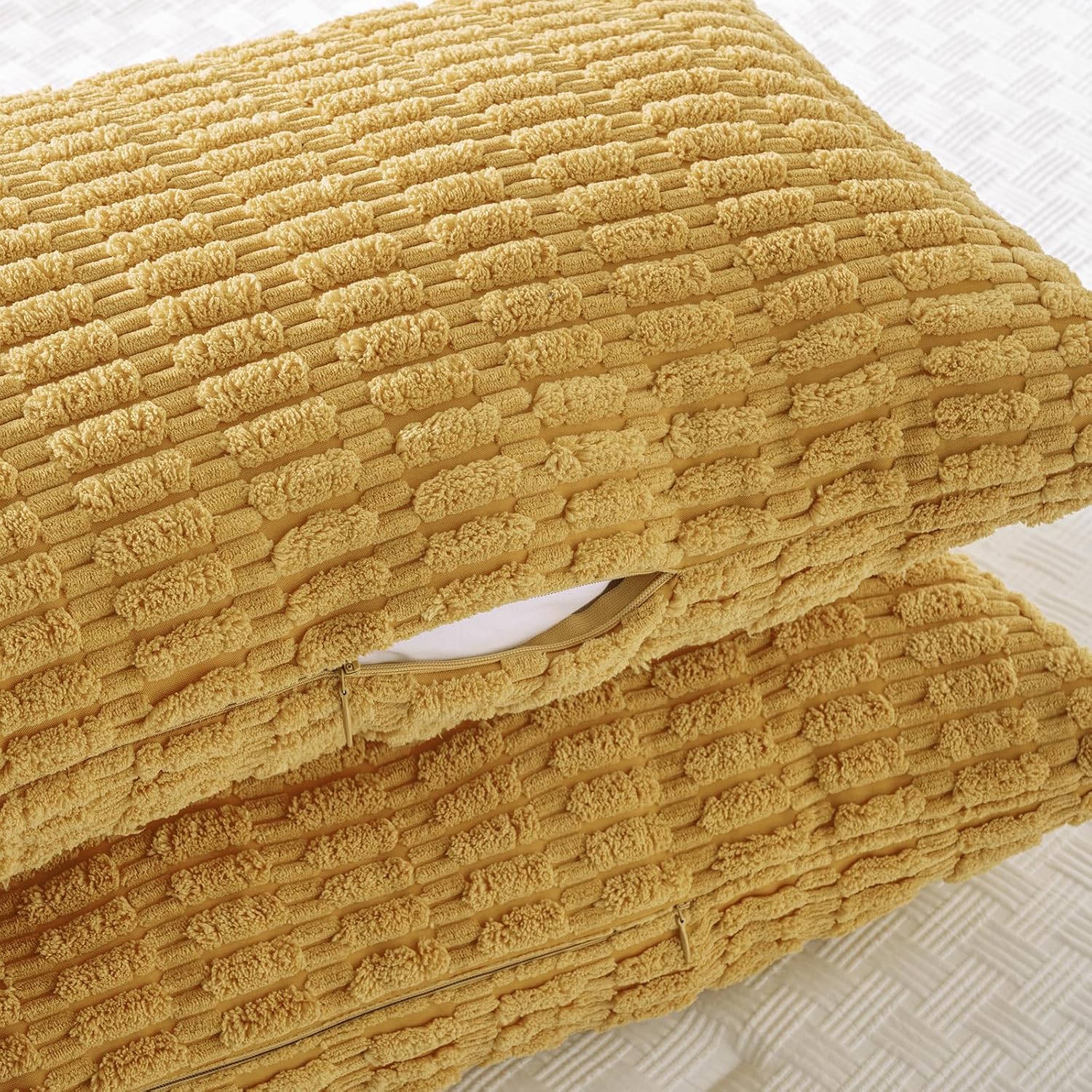 Fancy Homi Decorative Throw Pillow Covers for Bed Couch Bedroom Bench, Soft Corduroy Solid Pillow Case, Rustic Farmhouse Boho Room…