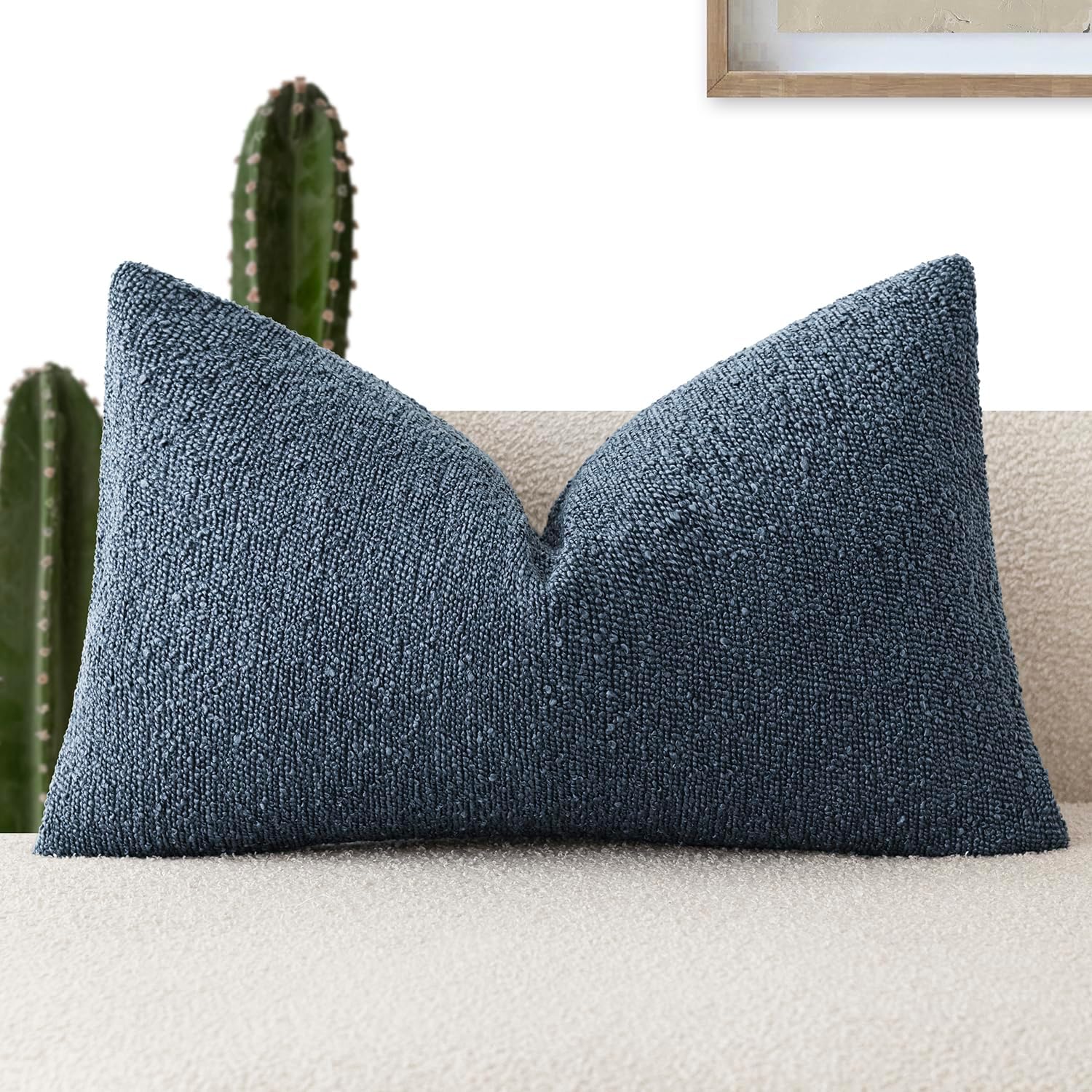 Foindtower Decorative Textured Boucle Throw Pillow Covers Accent Solid Lumbar Pillow Cases Soft Cozy Couch Cushion Case for Chair Sofa…