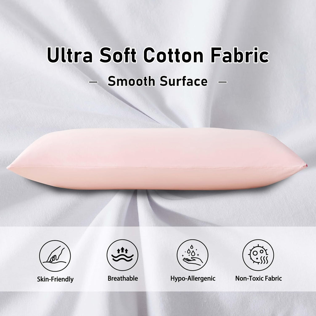 WhatsBedding Memory Foam Body Pillow with 100% Cotton Jersey Knitted Cover, Luxury Soft Large Long Pillow for Adults, Full Body Pillow…
