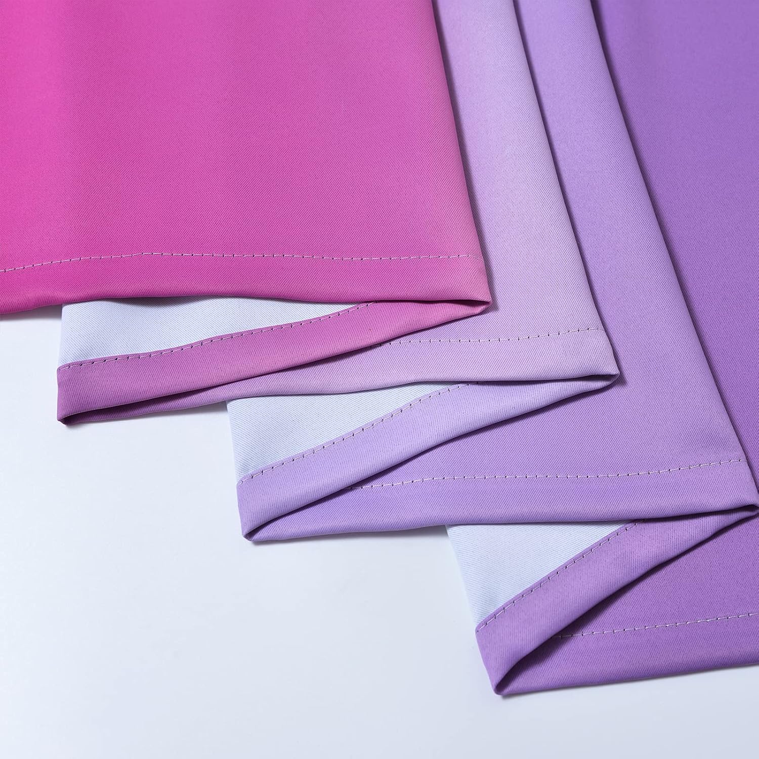 Yakamok Ombre Pink and Purple Curtains for Bedroom, Gradient Room Darkening Curtains, Grommet Thermal Insulated Light Blocking Window Drape…