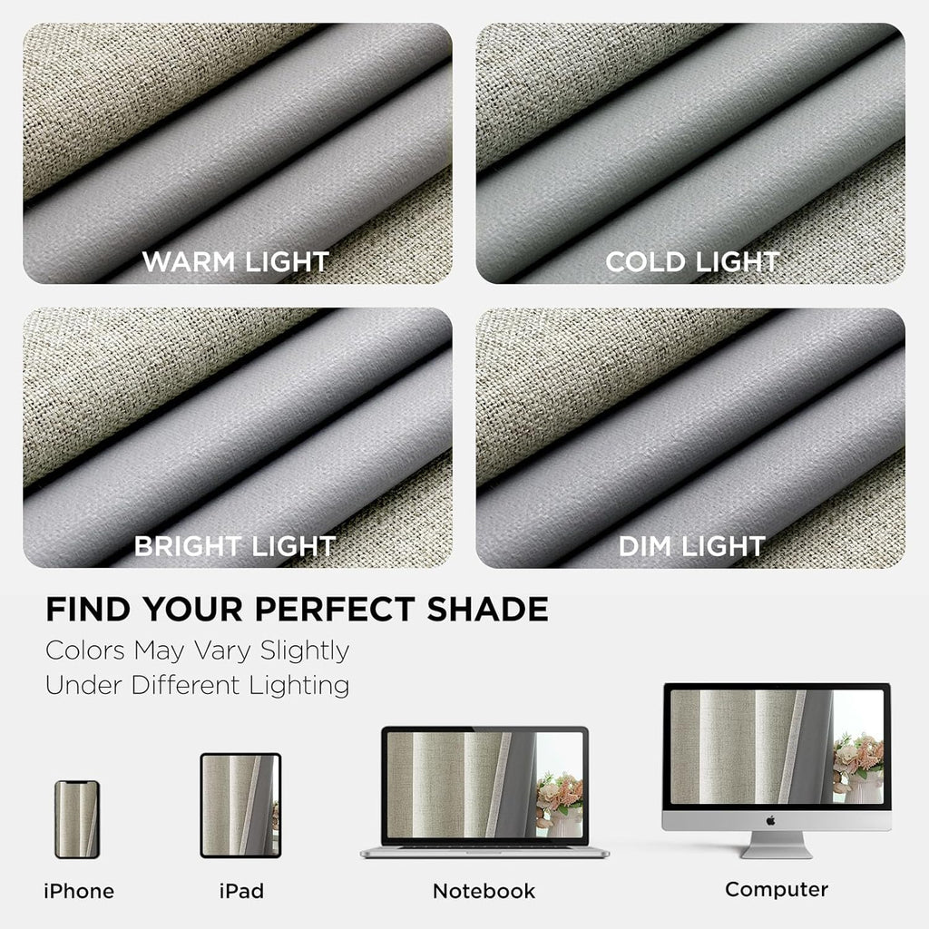 Joydeco Blackout Curtains 96 Inches Long 2 Panels Burg, Room Darkening Curtains for Bedroom, 100% Black Out Textured Thermal Drapes Privacy…