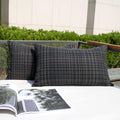 Kevin Textile Pack of 2 Decorative Outdoor Waterproof Pillow Covers Garden Cushion Sham Throw Pillowcase Shell for Patio Tent Couch 12x20…