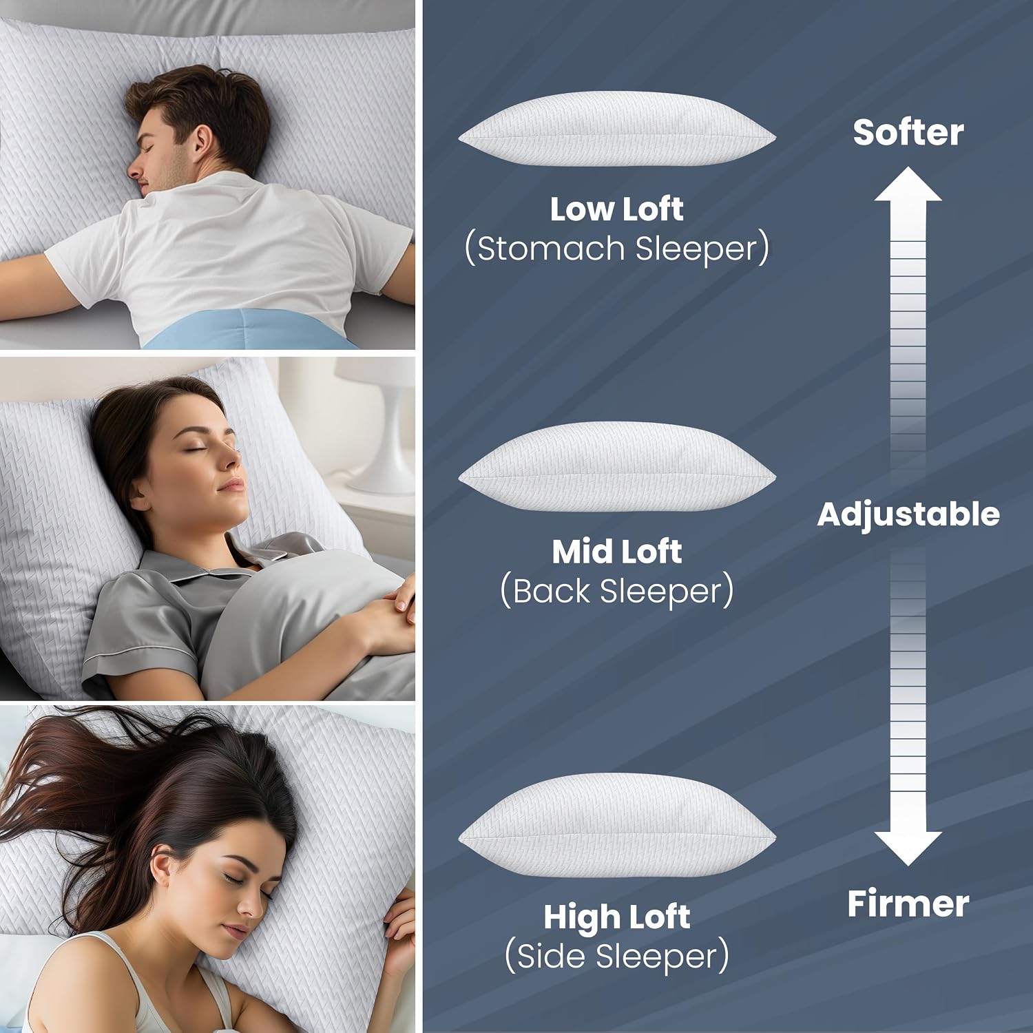 Utopia Bedding Shredded Memory Foam Pillows (King), Cooling Adjustable Bed Pillows for Sleeping with Washable Pillow Case, Back, Stomach…