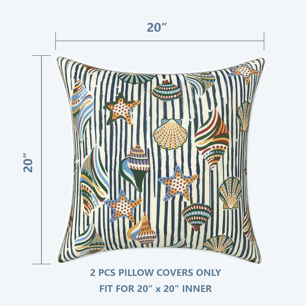 LVTXIII Set of 2 Patio Throw Pillows Covers Waterproof 20x20 Fade Resistant Outdoor Throw Pillow Case, Fluffy Decorative Garden Toss…