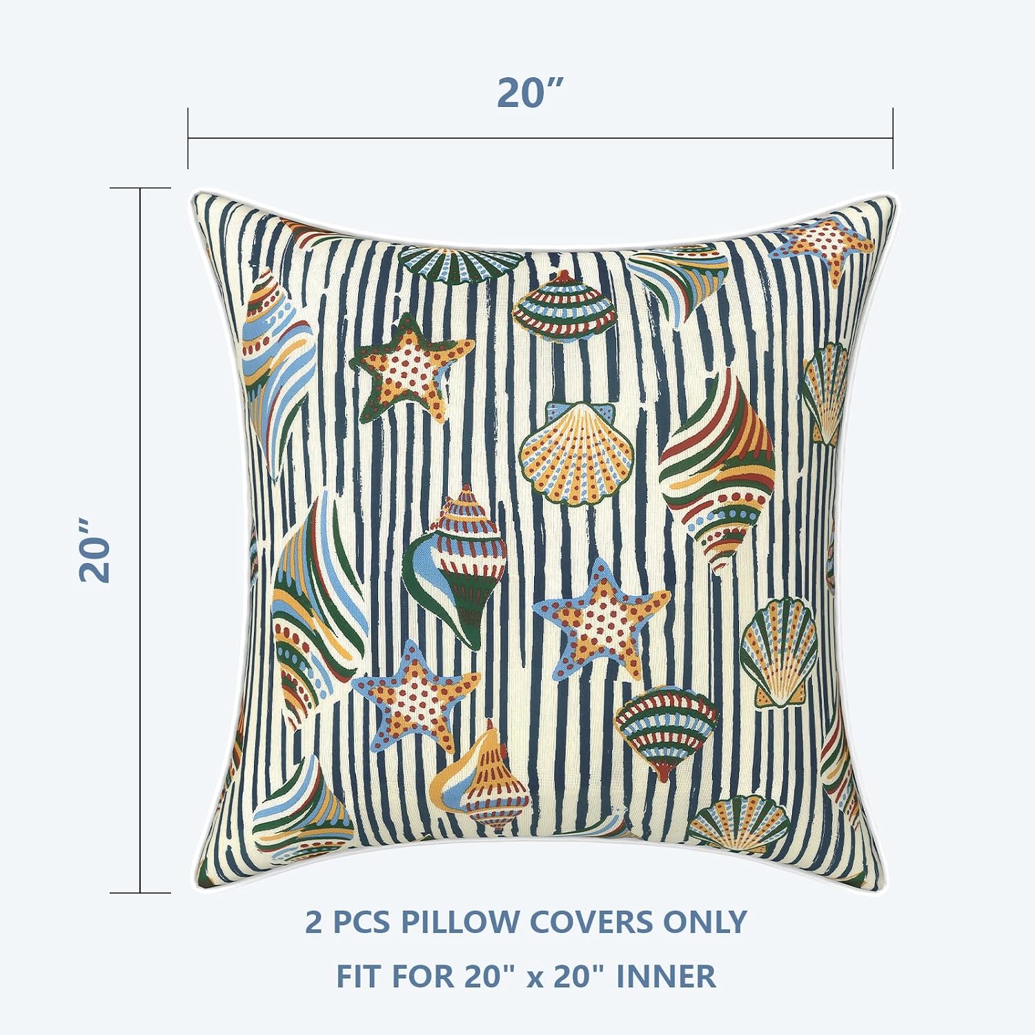 LVTXIII Set of 2 Patio Throw Pillows Covers Waterproof 20x20 Fade Resistant Outdoor Throw Pillow Case, Fluffy Decorative Garden Toss…