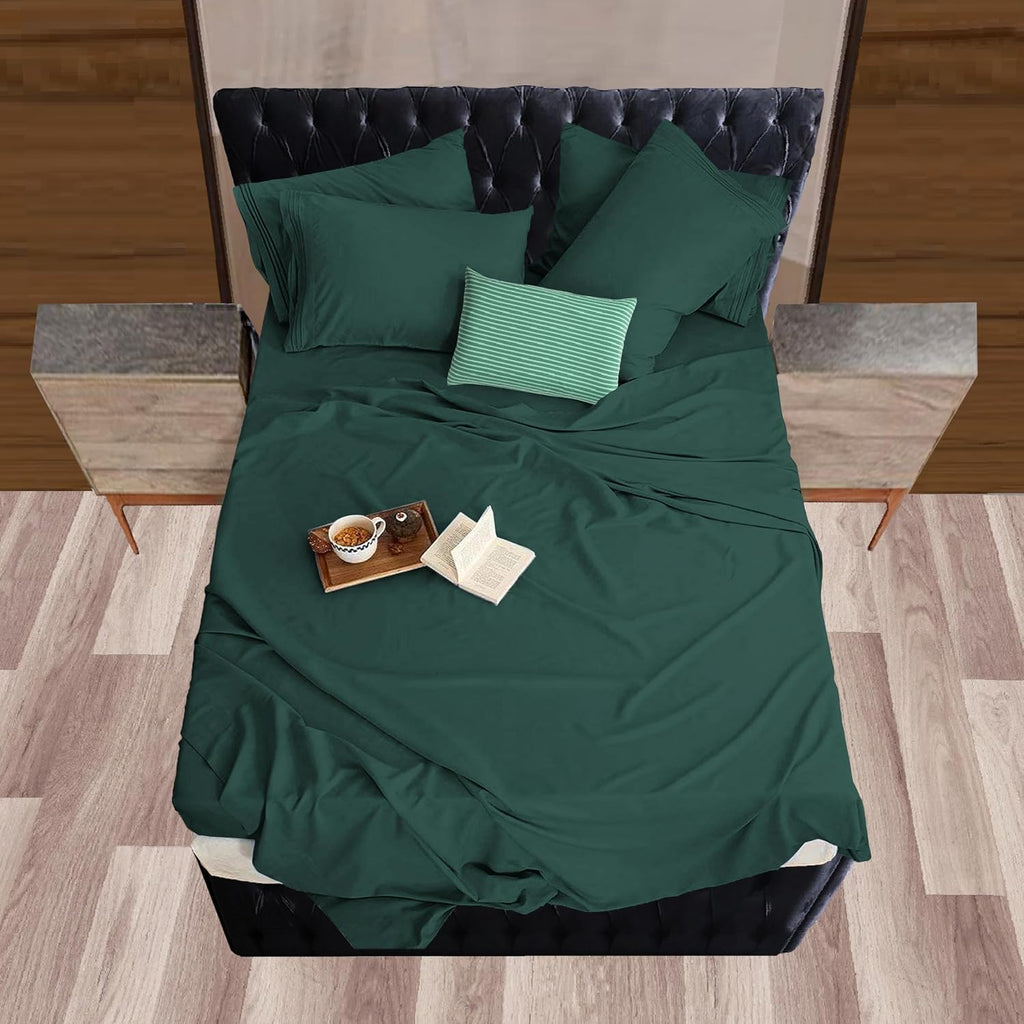 MocassiLuxuryBedding Mocassi King Sheet Set - Luxury Hotel 1800 Premier Bedding Sheets & Pillowcases - Ultra Soft Breathable & Cooling Bed…