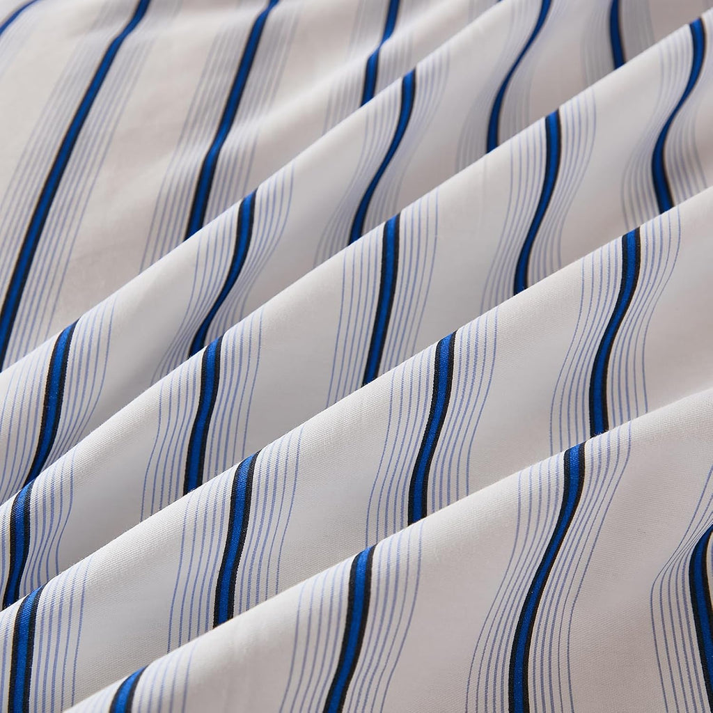 Merryword Standard Size Pillowcases, 100% Cotton Pillow Cases, Blue and White Striped Pillowcases, Soft Breathable Wide Stripes Pillow Cove…