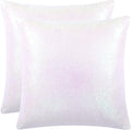 uxcell 2 Pcs Starry Pink Sequin Throw Pillow Covers, Shiny Sparkling Satin Sequin Cushion Covers, Decorative Pillowcases for…