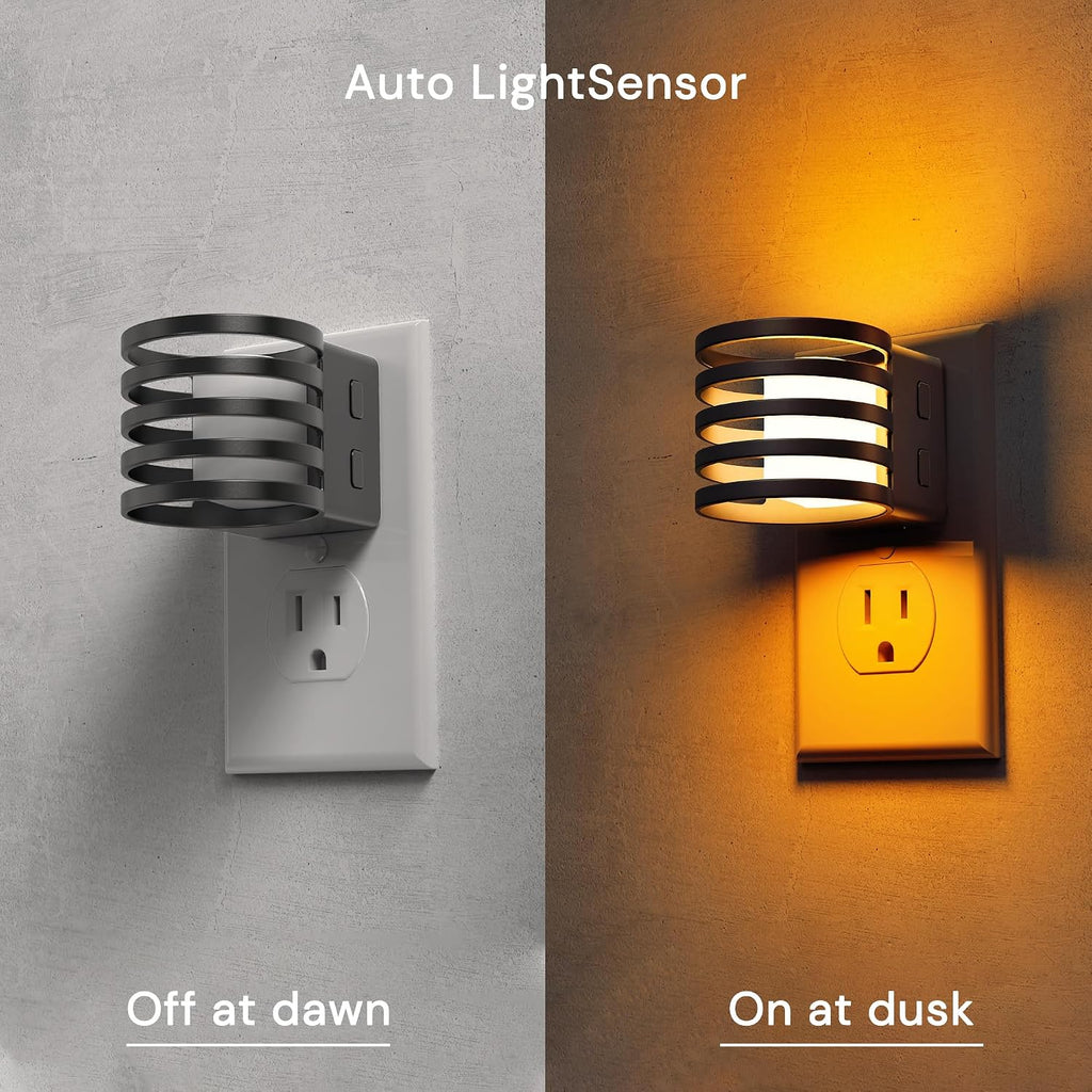 L LOHAS LED Night Light, 2 Pack 3CCT Night Lights Plug into Wall, Amber/3000K/5000K Adjustable Color Temperature Night-Lights, Dimmable…