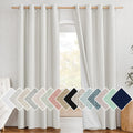NICETOWN 100% Absolutely Blackout Linen Curtains with Thermal Insulated White Liner, Ivory, 52" Wide, 2 Pieces, Privacy Vertical Window…