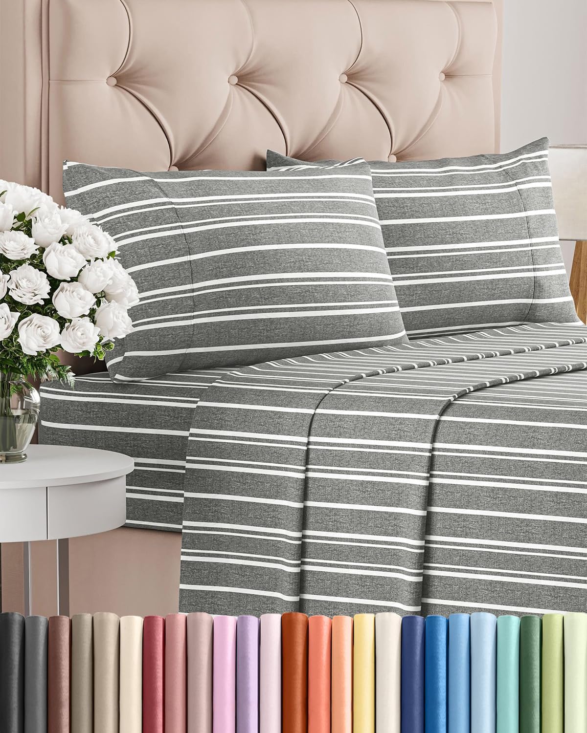 King Size 4 Piece Sheet Set - Comfy Breathable & Cooling Sheets - Hotel Luxury Bed Sheets for Women & Men - Deep Pockets, Easy-Fit, Soft…