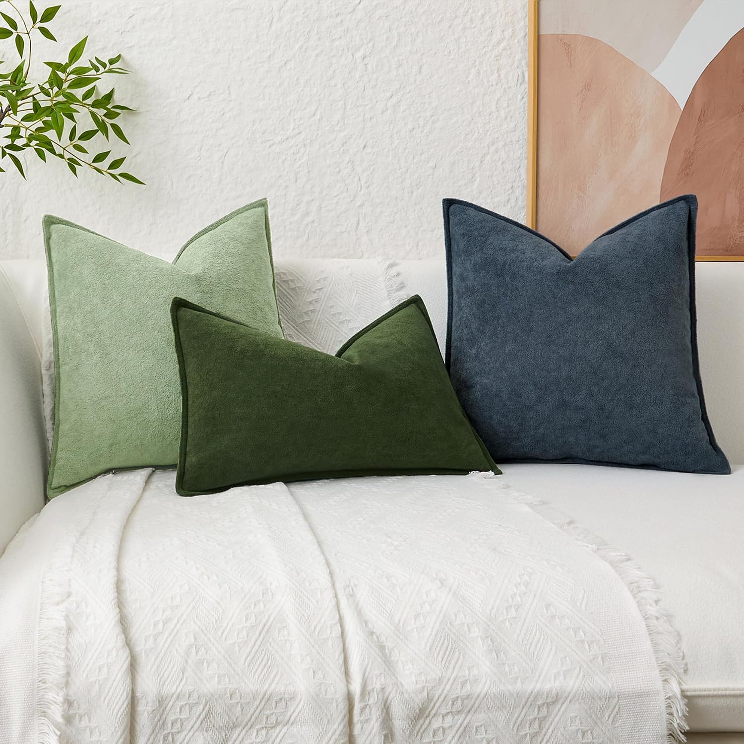 KevinTextile Kevin Textile Spring 12x24 Inch Lumbar Pillow Cover 1 Pack Soft Boucle Textured Decorative Waterproof Rectangle Cushion Elegan…