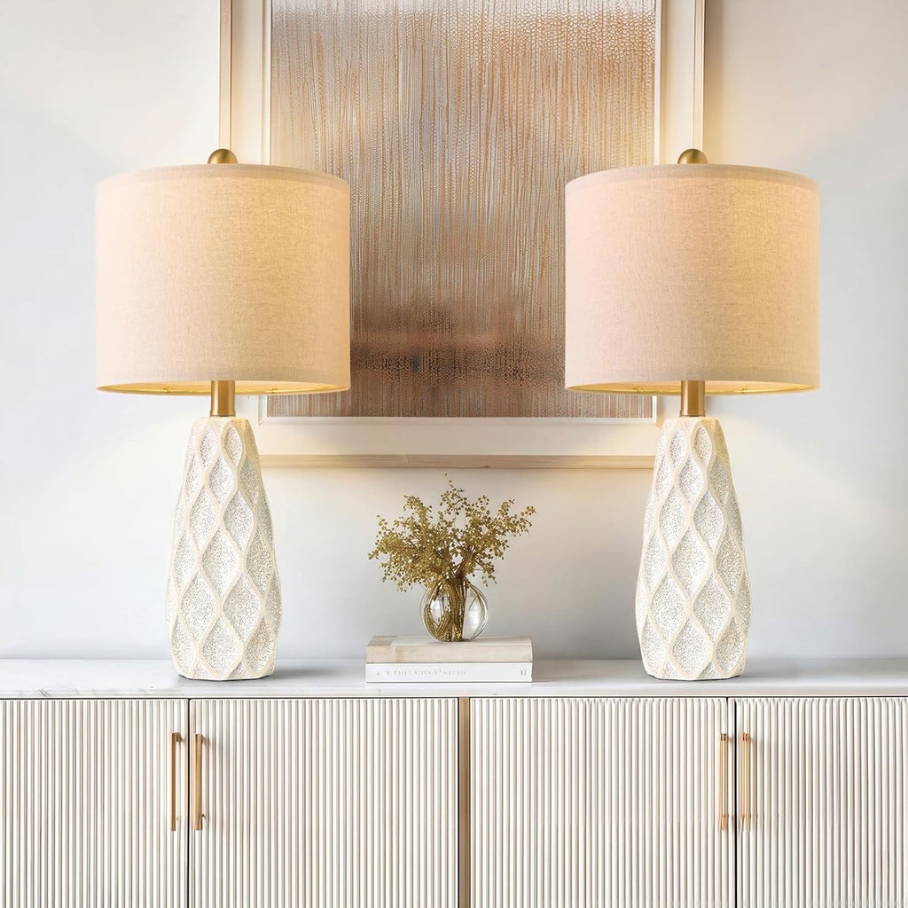20.75" Small Table Lamps for Living Room Bedroom Lamps Set of 2 Ceramic Modern Boho Bedside Lamps Night Stands Farmhouse Vintage…