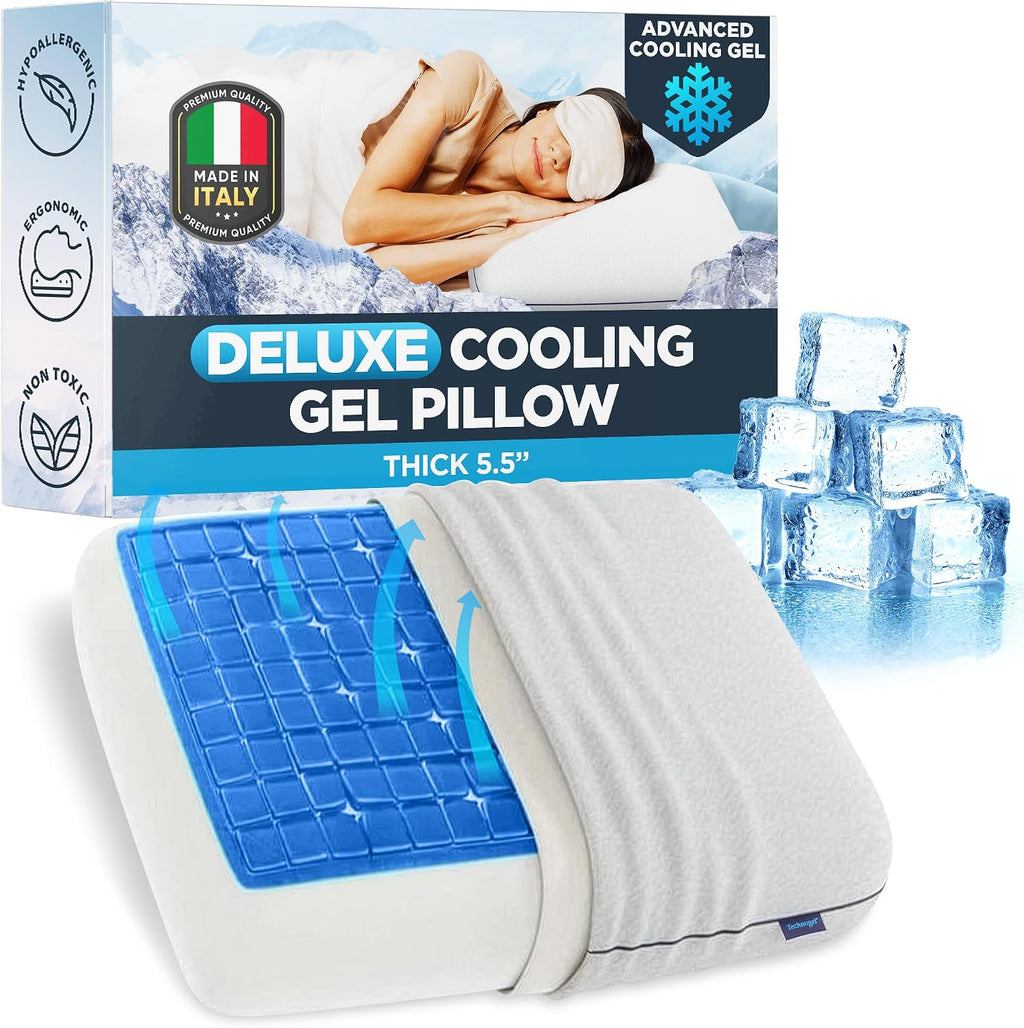 Technogel Deluxe Cooling Gel Pillow - Patented Cooling Technology, Odorless Memory Foam – Breathable Ergonomic Support for Side & Back Slee…