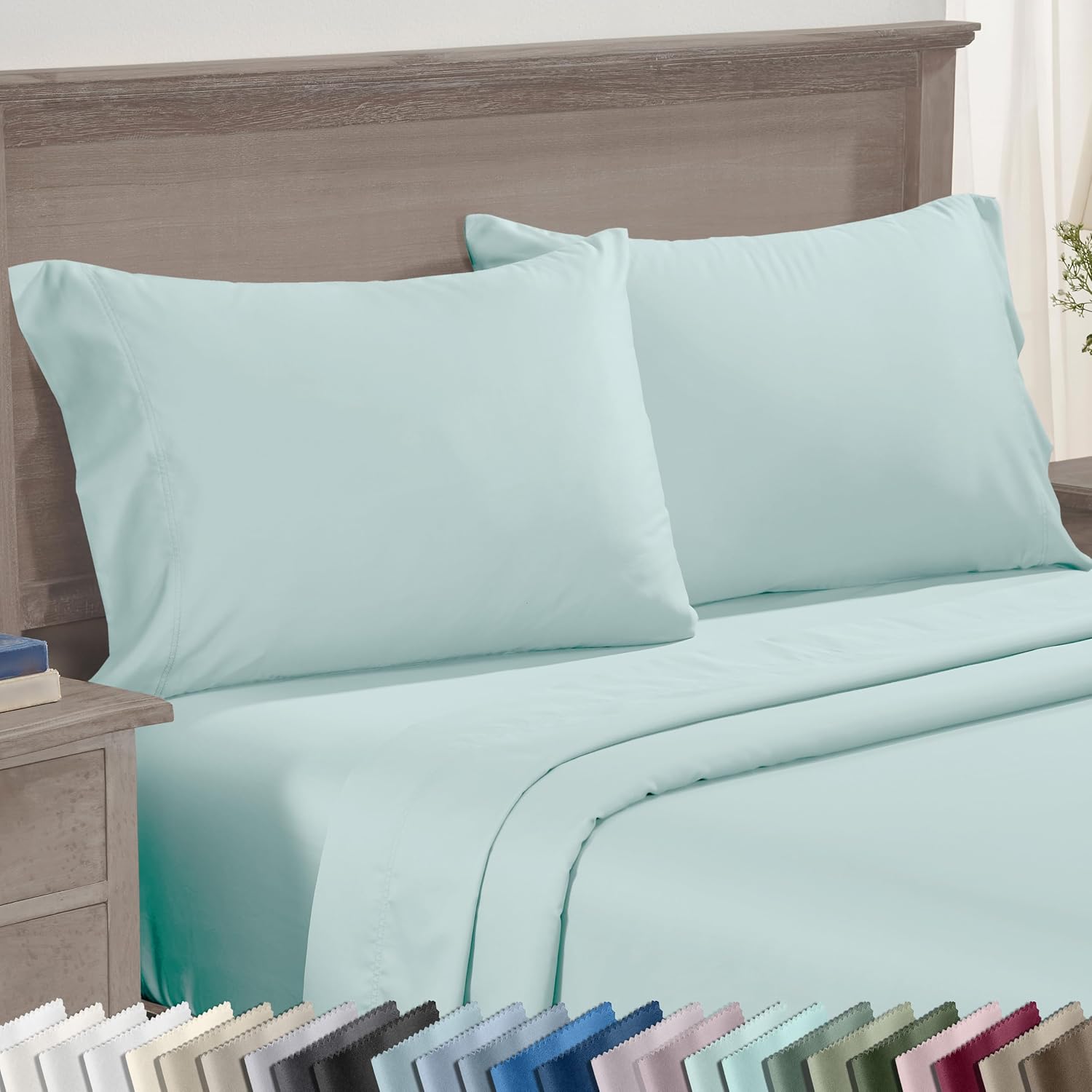 CaliforniaDesignDen California Design Den Standard Pillows Cases Set of 2 - 600 Thread Count, 100% Cotton Queen Pillow Case Pair, Breathabl…
